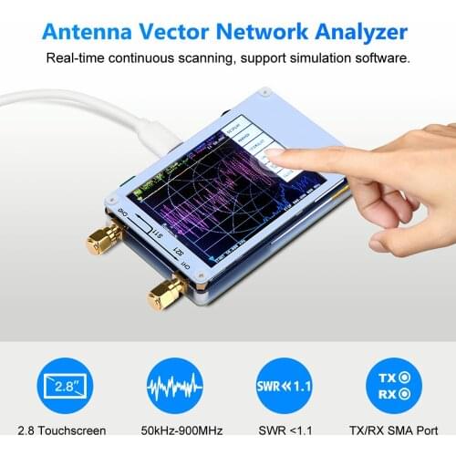 Nano VNA Vector Network Analyzer 50KHz-900MHz Digital Touching Screen Shortwave MF HF VHF UHF Antenna Analyzer Standing Wave