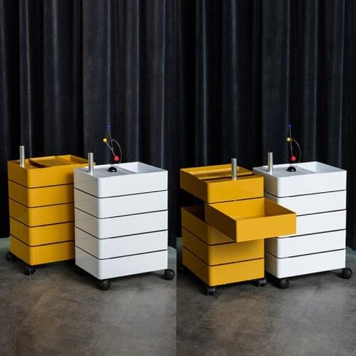 360 Rotating Bedside Storage Cabinet File Cabinet Storage Side Cabinet Office Multi-layer Ins Storage Cabinet Movable Side Table