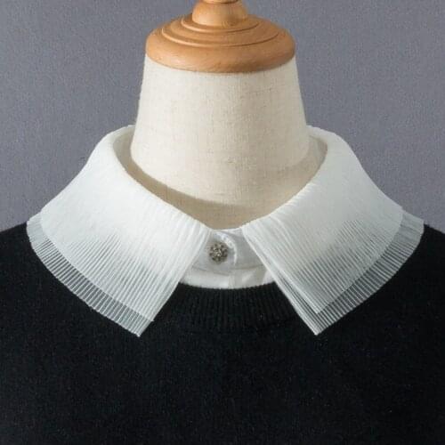 Button Down Shirt Fake Collar for Women Neckwear Tie Vintage Detachable Collar False Collar Lapel Blouse Top Clothes Accessories