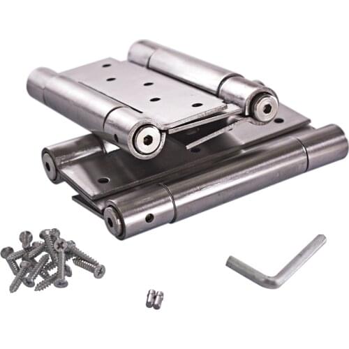 6 Inch Stainless Steel Automatic closing Double Action Silver Spring Door Hinges Adjustable Tension 1 pair