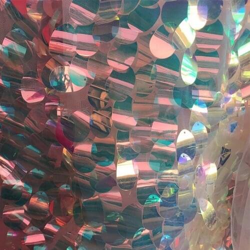 1Y/lot colour laser scales large sequin mesh fabric wedding background dress decoration