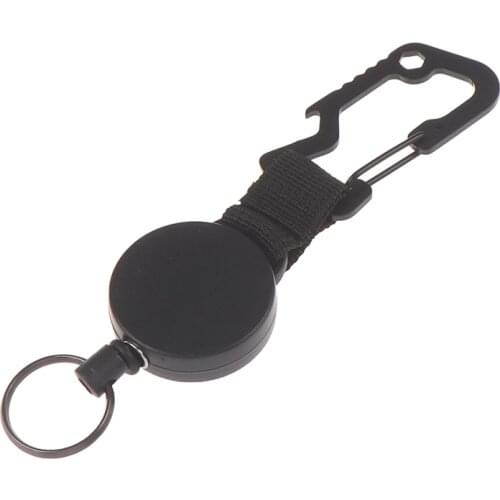 1PC Retractable Keychain - Heavy Duty Badge Holder Reel with Multitool Carabiner Clip,Key Ring with Steel Wire Cord Up to 25