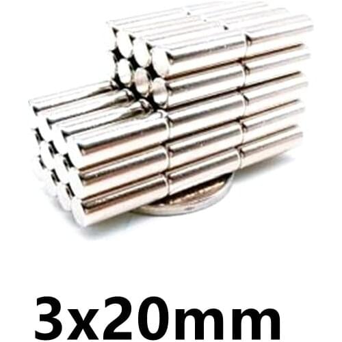 10-50pcs 3x20 Minor Diameter Magnet 3mm x 20mm Bulk Small Round Magnets 3x20mm Neodymium Disc Magnets 3*20 mm strong magnetic