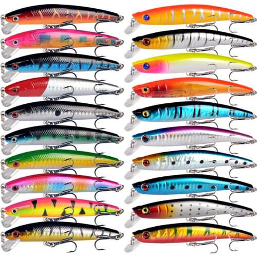 Lot 20pcs Kinds of Fishing Lures Crankbaits Hooks Spinner Baits Assorted Tackle