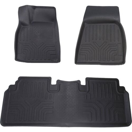 3PCS Waterproof Car Liner Floor Mats Foot Pad All Weather Rubber Slush For Tesla Model 3 TPE