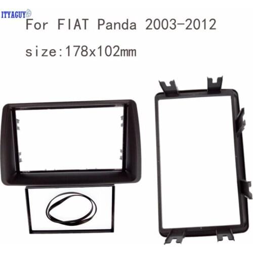 Car radio DVD 2 Din Fascia Fascias For FIAT Panda 2003-2012 Dash Plate Facia Panel Mount Trim Kits Frame Adapter size 178*102mm