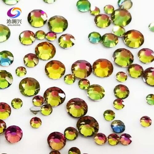 Free shipping 300pcs Mix SS4-SS16 Size Flame col Non HotFix flatback glass crystal 3D Nail Art Rhinestone diy Decorations