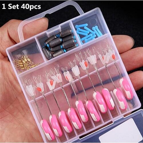 DAWOBO Fishing tool 1Set 40 pcs 7+1 Space bean 10 Piece Floats Seat 10 Pieces Lead skin 10 PCS Connector 10 PCS Fishing Tackle