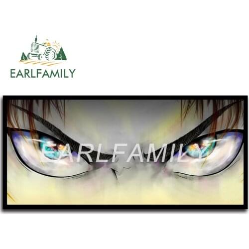 EARLFAMILY 13cm x 5.9cm for Attack on Titan Eyes Funny Car Stickers Motorcycle Decal Anime Car Accessoires Caravan Fine Decals