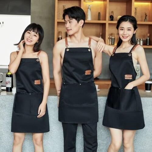 Apron Korean Fashion Chinese Restaurant Barber Floral Artist Men And Women Overalls Coffee Shop Apron Home Kitchen