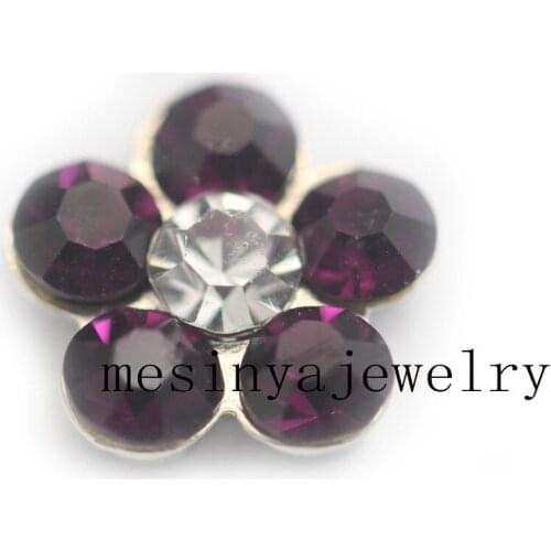 10pcs February Purple floating charms for glass locket Min amount $15 per order mixed items, FC-966