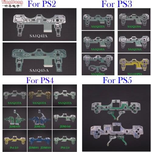 For Dualshock PS4 Pro Slim JDM 030 040 Controller Conductive Film Keypad Flex Cable for PS2 PS3 Buttons Ribbon Circuit Board