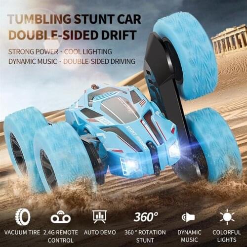 4WD RC Car Toy 2.4G Radio Remote Control Car Double Side RC Stunt Cars 360° Reversal Vehicle Model Toys For Adult Children Boy