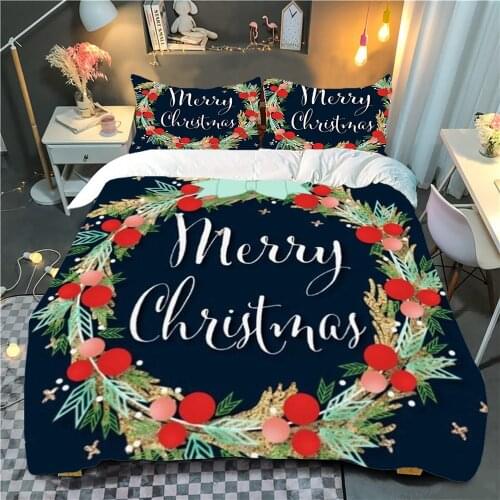Duvet Cover Set with Pillowcase Christmas Bedding Sets Soft Santa Claus Owls Bedclothes Single Twin Queen King Size