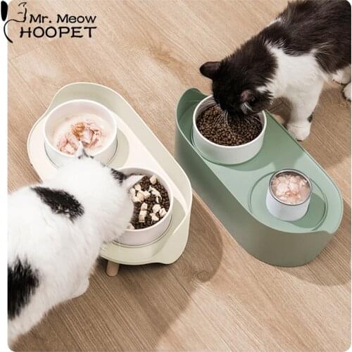 Hoopet Cat Dog Feeders Bowls Ceramic Pet Food Water Bowl High Grade Anti Skid Pet Supplies 2 Dog Bowls