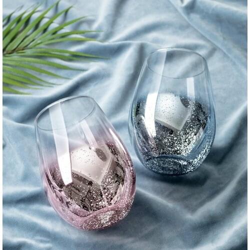 Creative Bar And Cafe Trend Rainbow Cup Coffee Tea Cup Milk Cup Electroplated Glass Water Glass