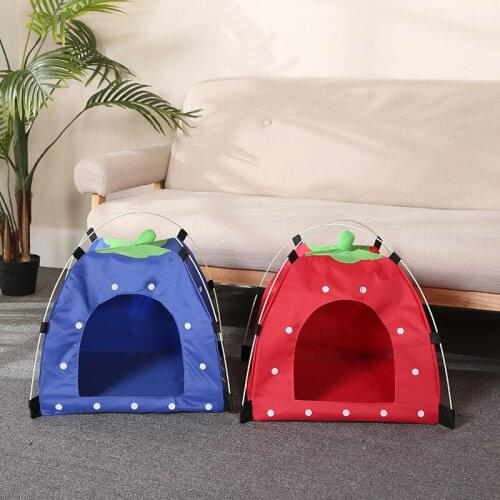 Creative cartoon fruit pet kennel detachable mat wash tent cat dog kennel fashion pet supplies four seasons general
