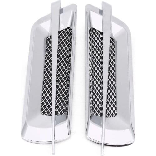 Car Vent Hole Cover, 2pcs Universal Car Side Air Intake Grille Vent Net Hole Cover Decorative Sticker(Silver)