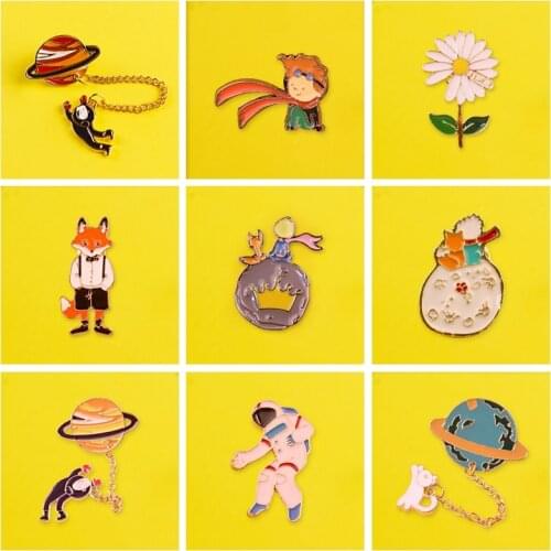 Le Petit Prince Pin Badges On a Backpack Set Astronaut Planet Brooch Enamel Pins Badge For Clothes Lapel Pin Bags Badge Gifts
