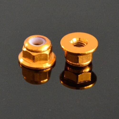 M2 M3 M4 M5 M6 6061 Aluminum alloy nut nylon self-locking flange nuts screw cap "Golden" color