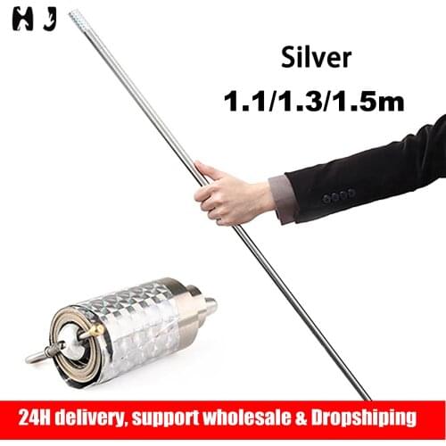 Mini Magic wand Silver 1.1/1.3/1.5m Hoop Self-defense Wand Stick Telescopic Propsapole Stick outdoor tools Self-defense Stick