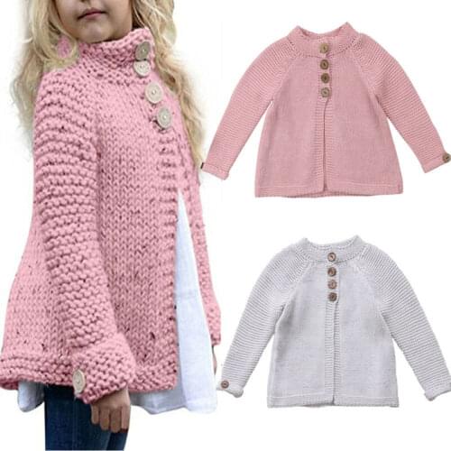 Fashion Princess Kids Baby Girl Knitted Cardigan Sweaters Coat Outerwear Knitwear Casual Winter Warm