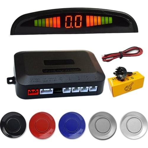 Car Parktronic LED Parking Sensor with 4 Sensors Reverse Backup Auto Parking Radar Monitor Detector System Backlight Display