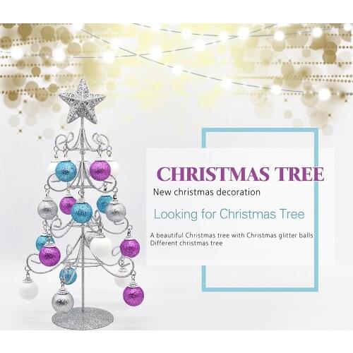 Table Iron Christmas Tree Decoration Children Gift Ball Tower Tree Decoration Artificial Tree Family Wedding Christmas Gift