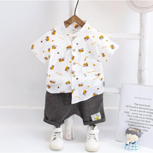 Baby Boys Clothes Cotton Children Summer honeybee Printed Shirts Shorts pants 2Pcs/sets Infant Kids Fashion Toddler Tracksuits