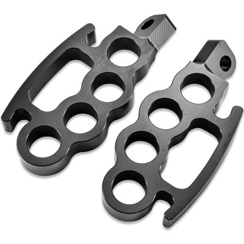 Footpegs Footrests Flying Knuckle Custom Pedal Black Chrome For Harley V-Rod Sportster 883 1200 XL Dyna Street Bob FXDB Softail