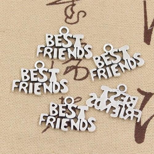 12pcs Charms Best Friends 24x16mm Antique Making Pendant fit,Vintage Tibetan Bronze Silver color,DIY Handmade Jewelry