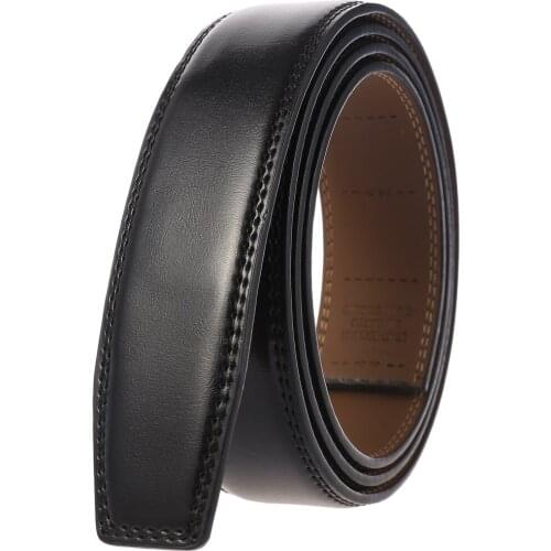 3.5cm New Luxury No Buckle Belt Brand Belt Men High Quality Male Genuine Real Leather Strap ForJeans Mens Belt G35-3633