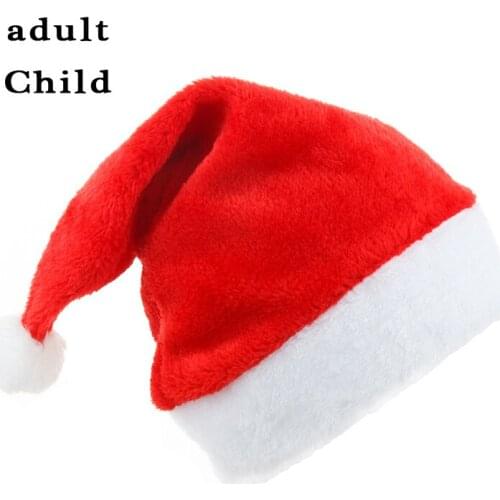 Christmas Hats Adult Family Winter snowy hat New Year Thick Plush Kids Christmas Decorations For Home gif B0081
