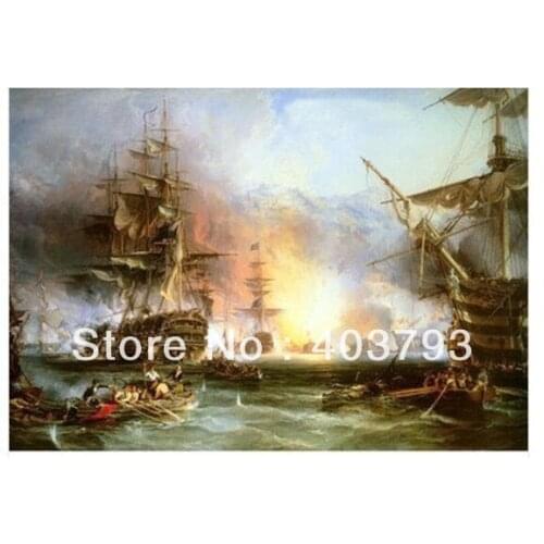 Modern abstract Oil Painting On Canvas huge wall art beautiful sea boat CH-2 Free shipping