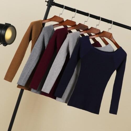 2021 korean style long sleeve top sweaters for women fashion tops clothing sweaters brown black white pullovers knitted blouses