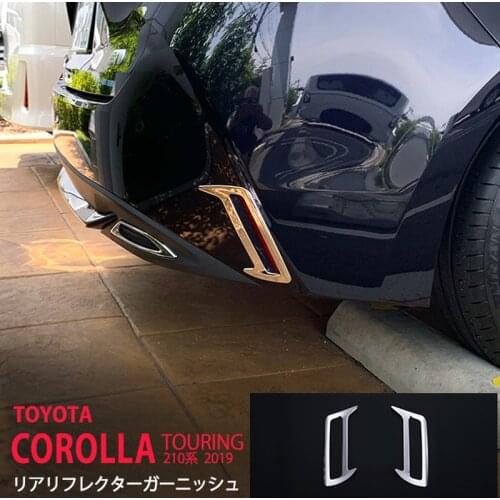 2pcs High-quality Rear Reflector Garnish for Toyota Corolla Touring E210 SUS304 Automobiles Chrome Stickers