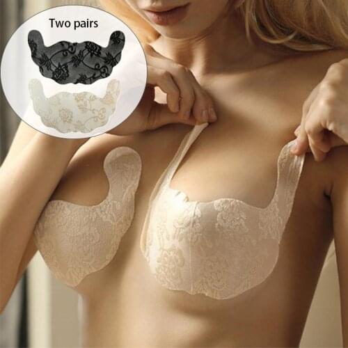 2 Piece Women Lingerie Bralette Breasts Lift Adhesive Tapes Ribbon Breast Lift Up Bra Pad Women Disposable Push Up Bra
