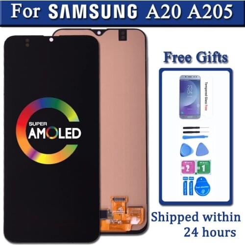 LCD For Samsung A20 A205 SM-A205F A205FN Display lcd Screen A205GN A205S with frame Replacement Digitizer Assembly