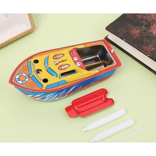 1 Set Candle Steam Driven Vessel Metal Boat Colorful Painting Handmade Craft Vintage Gifts For Children Kids Adults Collection