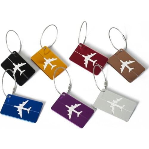 1pcs Aluminium Alloy Travel Luggage Tags Baggage Name Tags Suitcase Address Label Holder Metal Luggage Tag Travel Accessories