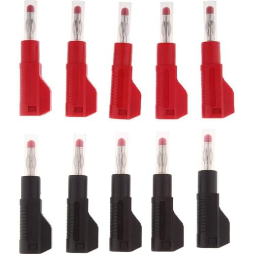 10 Pcs Black & Red Premium Copper PA Stackable Banana Plug Connectors Banana Jack Adapters