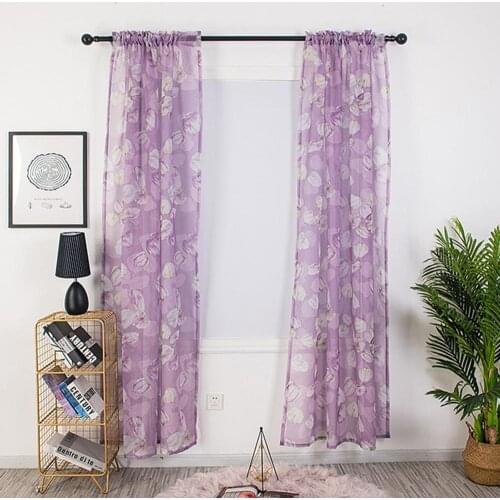 100CM*250CM Bay Window Curtain Drape Summer Decor Gauze Tulle Home Cafe Door Hangings Panels Butterfly Window Screenings
