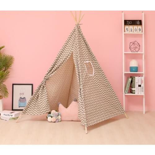 120*120*150cm Portable Childrens Tents Tipi Play House Cotton Canvas Play Tent Wigwam Child Little Teepee Room Decoration HWC