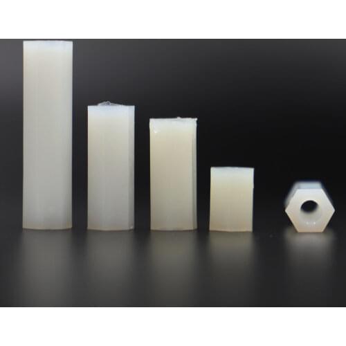 20/50pcs White Female to Female Spacing Screws M2 M2.5 M3 M4 Hex Nylon Standoff Spacer Column Double Pass