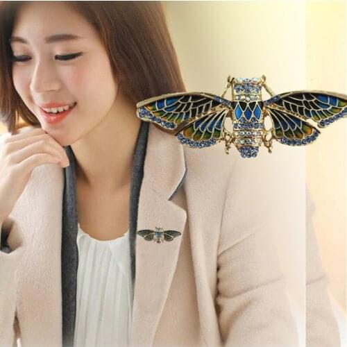 2020 European and American fashion Enamel Glazed insect cicada Mens brooch ladies exquisite boutonniere wear all seasons