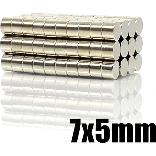 5/10/20/50/100Pcs 7x5 Neodymium Magnet 7mm x 5mm N35 NdFeB Round Super Powerful Strong Permanent Magnetic imanes Disc 7*5