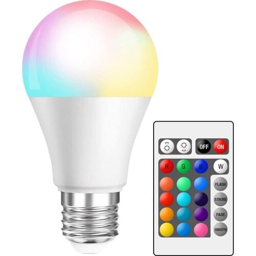 5W/10W/15W RGBW/RGBWW LED Bulb Smart Remote Control LED Lamp 16 Colors Colorful Dimmable RGB Bulb Party Home Decor Light D30