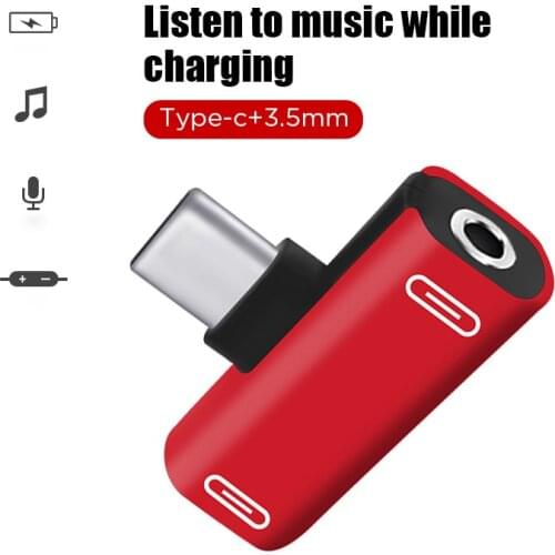 Micro USB Type C Adapter for Xiaomi Huawei Phone Accessories Adaptador T-shape Type C to 3.5mm Earphone Jack + TypeC Charge Jack