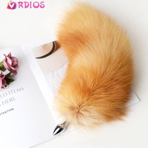 Detachable Anal Plug Real Fox tail Smooth Touch Metal Butt Plug Tail Erotic BDSM Sex Toys for Woman Couples Adult Games Sex Shop
