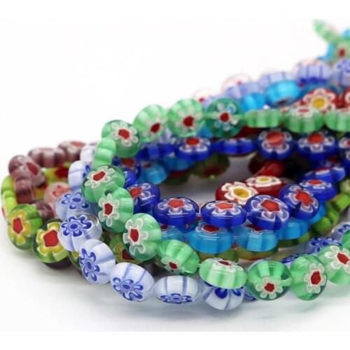 50 pcs 8*4mm crystal beads Mix-color Glass jewelry-making flower loose special DIY-Accessories charms bracelest pendants
